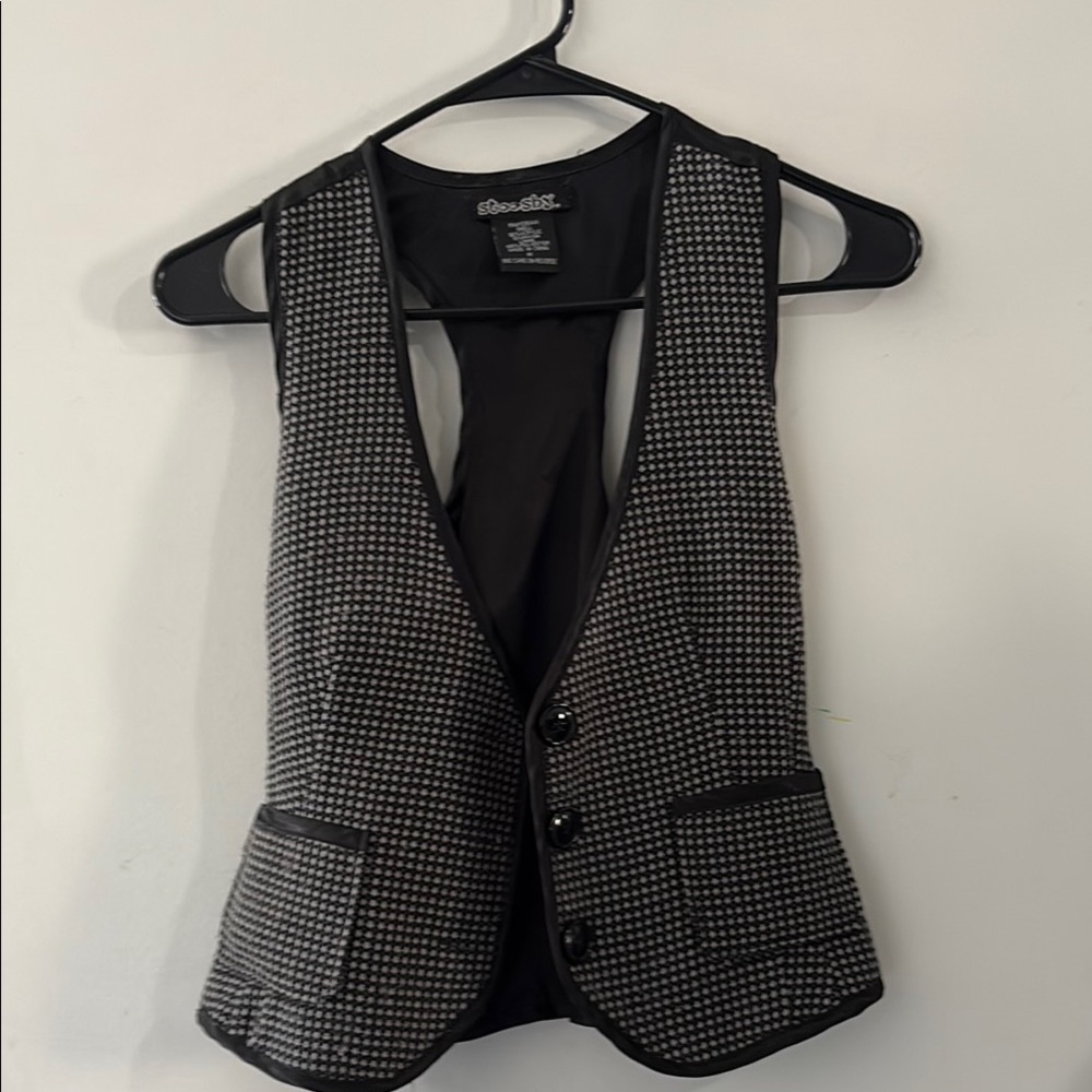 Stooshy Black and White Checkered Vest